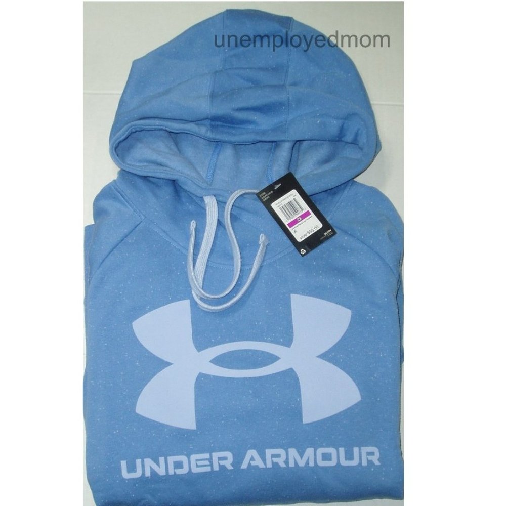 Women's Under Armour Hoodie Athletic Rival Fleece Speckled Top Sport Shirt - Picture 2 of 9